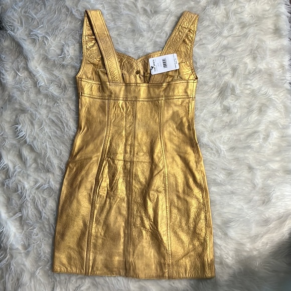 NEW Free People Goldie leather mini dress size 0 - Picture 8 of 8